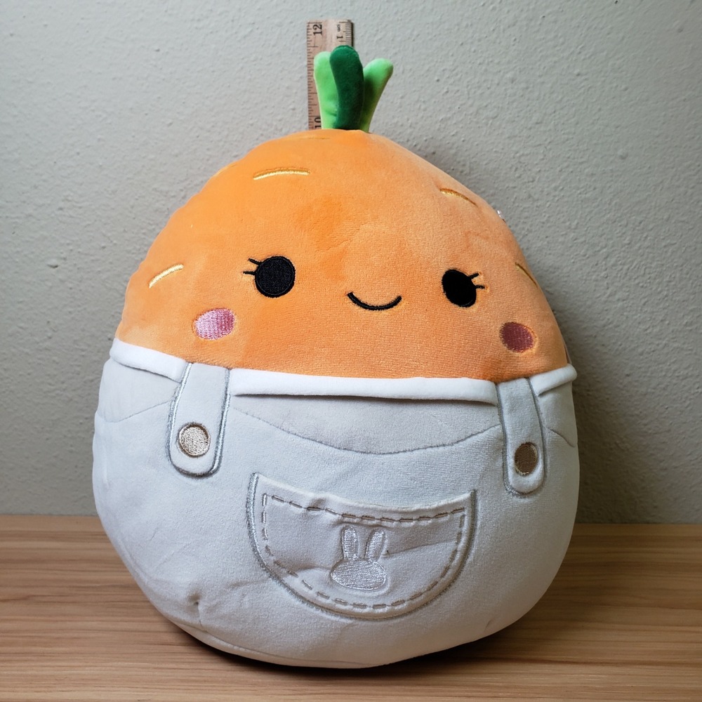 Squishmallows‎ Plush Caroleena The Carrot In Overalls Veggie Garden Studffy NWT